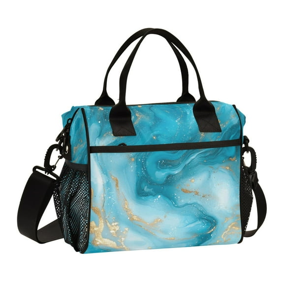 Small Cooler Bag Lunch Bag Portable Meal Bag Work Meal Bag Outdoor Meal Bag Travel Meal Bag Picnic Meal Bag Going Out Meal Bag Pretty Marble Pattern