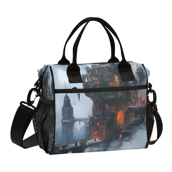 Small Cooler Bag Lunch Bag Portable Meal Bag Work Meal Bag Outdoor Meal Bag Travel Meal Bag Picnic Meal Bag Going Out Meal Bag Steam Punk Castle