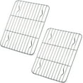 thumbnail image 1 of Small Cooling Rack Set of 2, Yayun Stainless Steel Small Grill Wire Rack for Oven Roasting Baking Cooking, 8.6" x 6.2" x 0.6" Fit Toaster Oven Tray for Cake/Meat/Bread, Healthy & Dishwasher Safe, 1 of 8