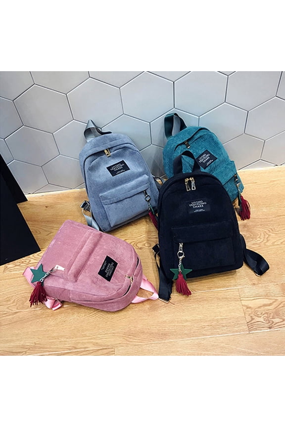 Small Corduroy Backpack Purse for Women - Vintage Mini Fashion Casual Aesthetic Backpack