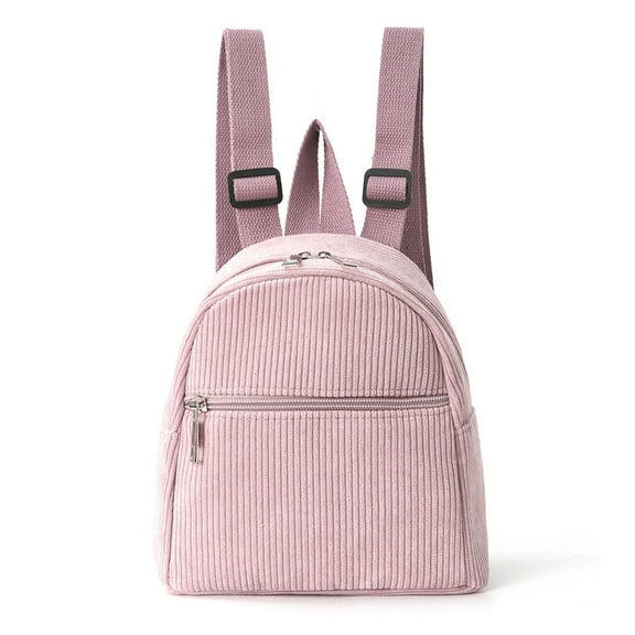 Small Corduroy Mini Backpack Purse for Women – Cute Brown Backpack, Stylish Shoulder Bag, Compact Side Purse for Travel, School,Pad Mini – with Zipper & Water Bottle Pocket