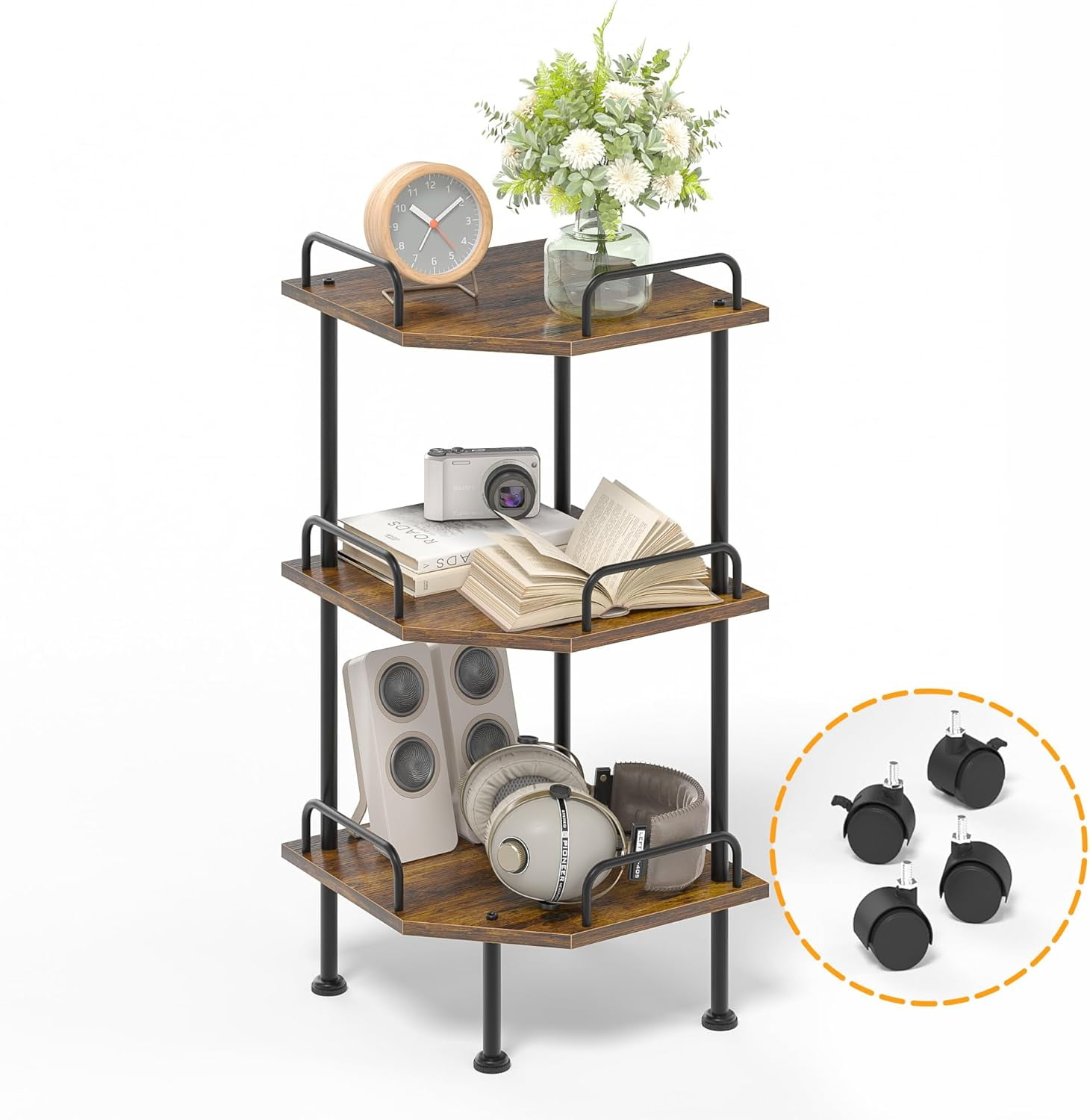 Small Corner Shelf - Multipurpose Corner Shelving Unit and Storage, 3 ...
