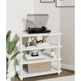 thumbnail image 1 of Small Corner TV Stand, Entertainment Center with Open Storage Shelves, Modern Media Console Table for Living Room, White, 1 of 6