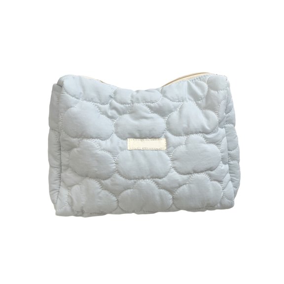 Small Cosmetic Bag for Purse Clouds Shape Knitted Bag 24x17x8cm/9.4x6.7x3.1 Inches, Striped Color-Blocked Portable Ins-Style Pencil Case