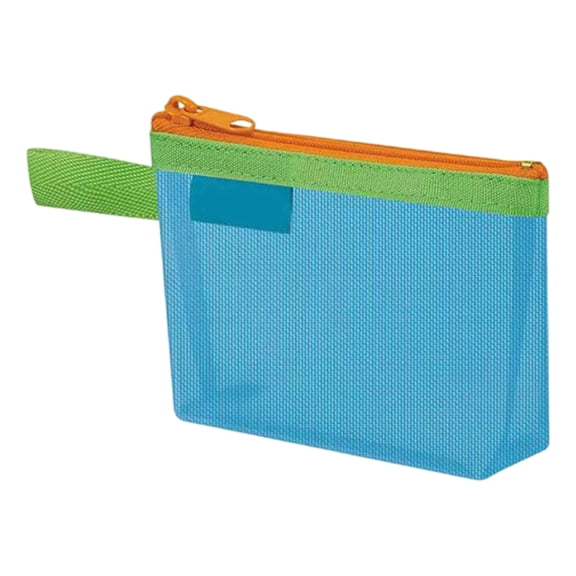 Small Cosmetic Pouches With Handle Light Weight Nylon Bag Zippered Closure For Purse Keychain Toiletries Essential