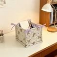 thumbnail image 1 of Small Cotton Desktop Organizer Basket with Rounded Corners, Compact Storage Bag for Cosmetics Accessories, Decorative Home Decor, 1 of 6