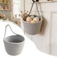 thumbnail image 1 of Small Cotton Rope Easter Basket, 4.7''x5.9'' Woven Easter Baskets with Handle, Gift Baskets for Easter Gifts, Easrter Basket Stuffers, Personalized Easter Basket for Women Men Kids, Easter Decor, E, 1 of 9