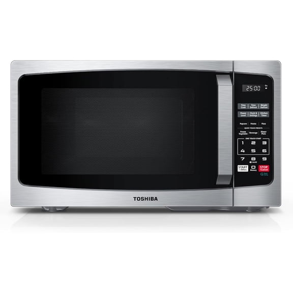 Small Countertop Microwave Oven 0.9 Cu Ft 900W with 6 Auto Menus Mute Function LED Lighting Removable 10.6 Inch Turntable Stainless Steel Bestseling