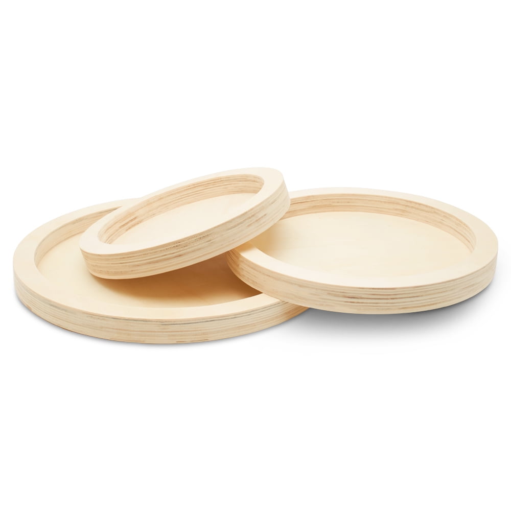 Small Cradled Canvases, Set of 3 Nesting Trays, Unfinished Circle Wood Panels for Painting, Wood Signs, & Resin Art, by Woodpeckers