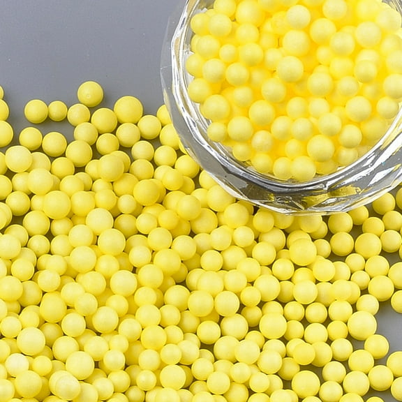 Small Craft Foam Balls Round for DIY Wedding Holiday Crafts Making Yellow 2.5~3.5mm