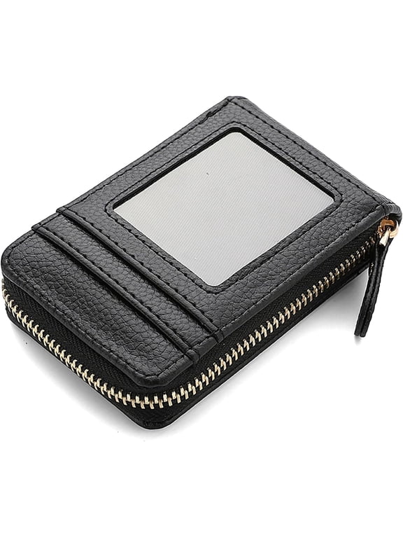 RFID Blocking Women's Transitional Accordion Card Wallet, Black