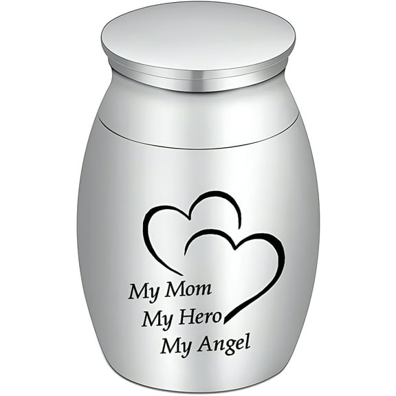 Small Cremation Keepsake Urns for Human Ashes Mini Cremation Urn Small Funeral Urns for Ashes Stainless Steel Cremation Funeral Urn-My Dad My Hero My Angel