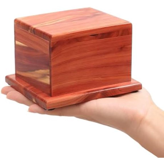 Small Cremation Urn for Human Ashes- Handcrafted Cedar Wood Keepsake Urn Box for Ashes, Memorial Urn for Men & Women, Holds 38 Cubic Inches$$Home Decor, Kitchen, & Other