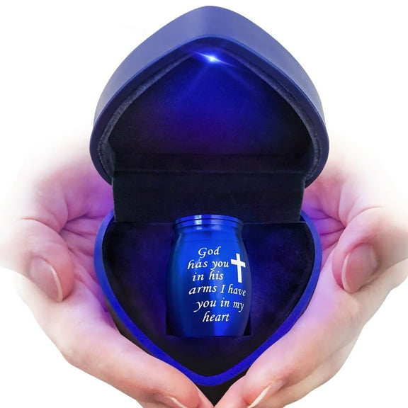 Small Cremation Urns for Human Ashes, Mini Keepsake Baby Earns Pet Urn Blue Memorial Gifts for Ashes