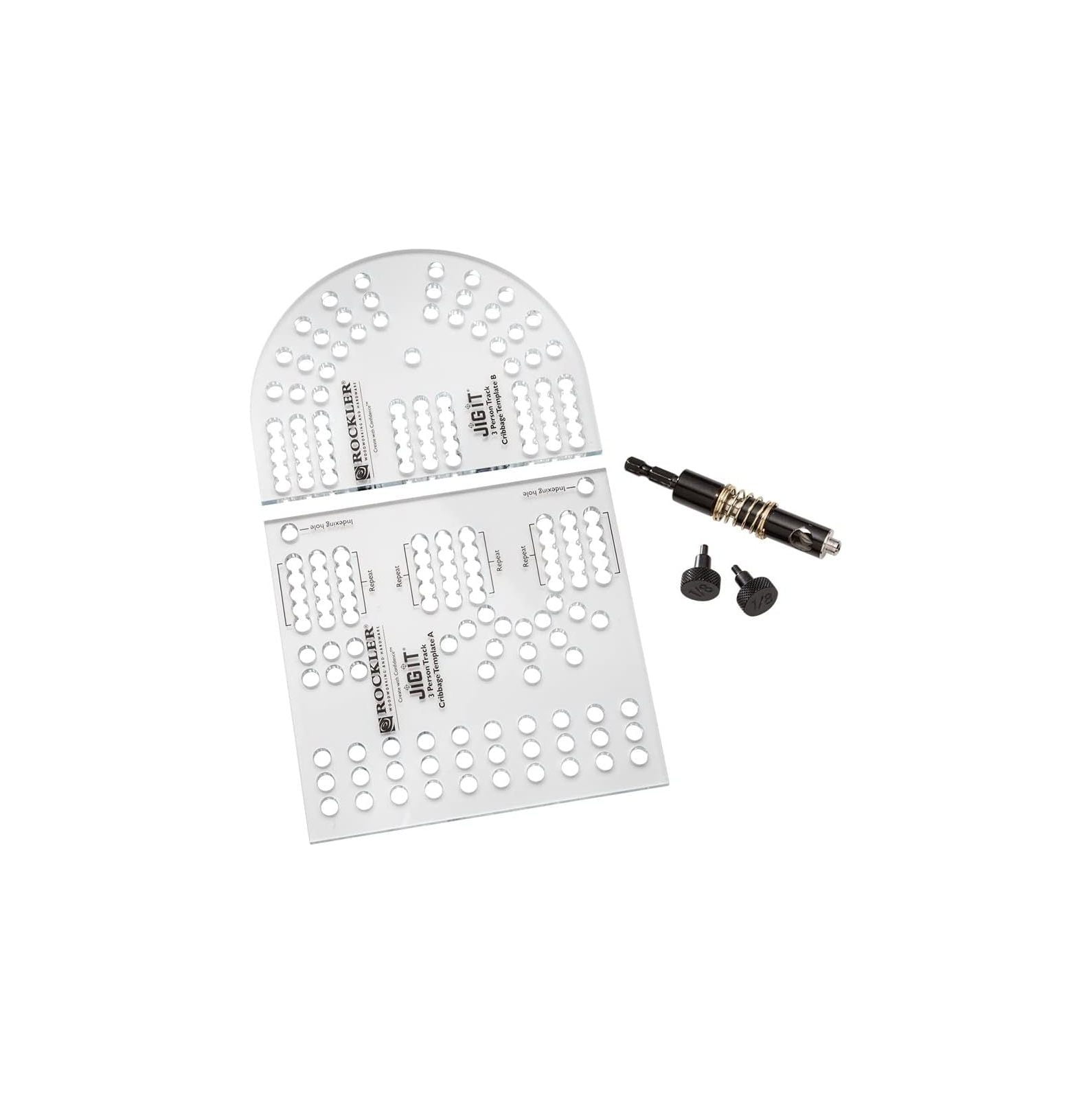 Small Cribbage Board Templates, 3Player, Curved Track