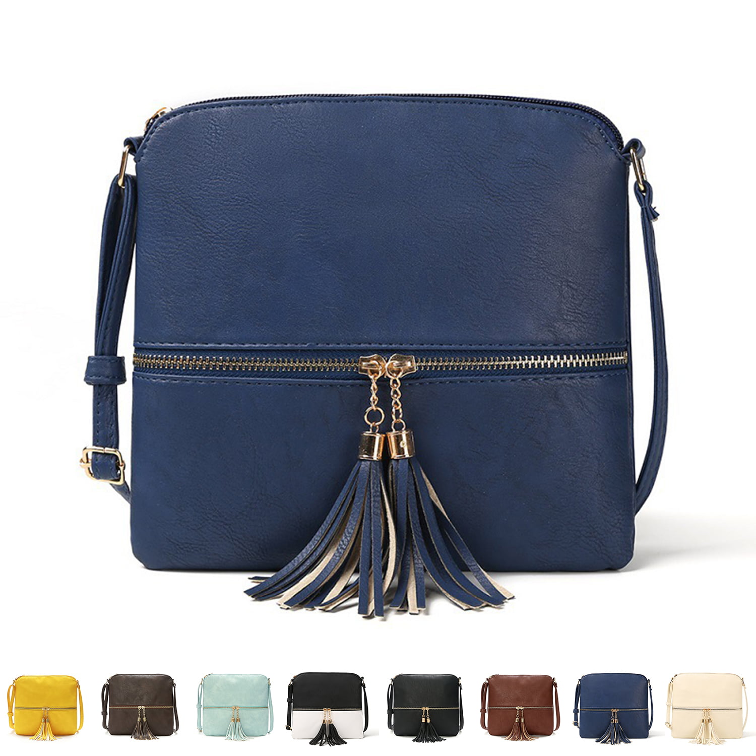 Crossbody Bags for Women, Small Ladies Shoulder Bag PU Leather Handbags  Purse Multifunctional Chain Strap Cross Body Phone Bag-Blue
