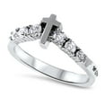 thumbnail image 1 of Small Cross Ring, PROVERBS 31 WOMAN, Stainless Steel with CZ Stones, 1 of 3