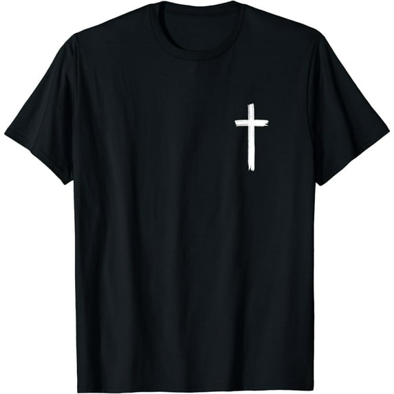 Small Cross Subtle Christian Minimalist Religious Faith T-Shirt