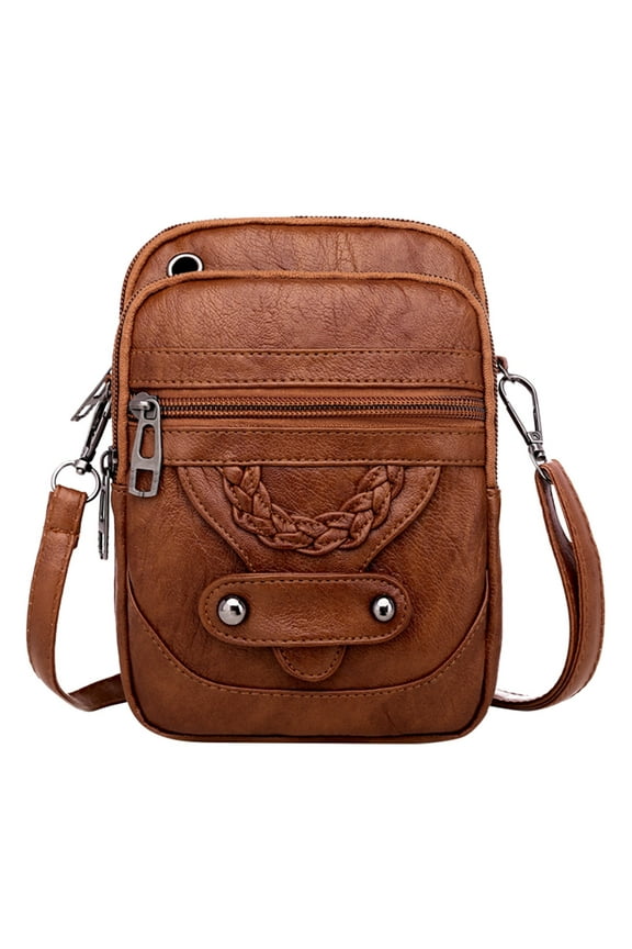 Small Crossbay Bags for Women Retro Leather Cell Phone Bag Cross Body Wallet Purse with Front Pocket