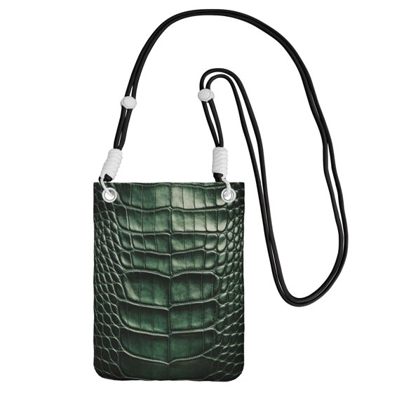 Small Crossbody Bag Alligator Skin Seamless Green Texture Cell Phone Crossbody Purse For Women