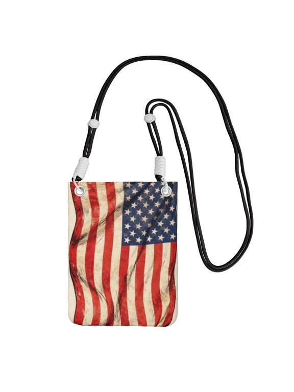 Small Crossbody Bag America Flag Patriotic Cell Phone Purses Travel Pouch Shoulder Bag For Women