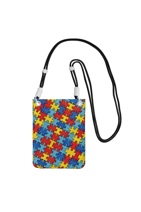 Small Crossbody Bag Autism Awareness Puzzles Cell Phone Purses Travel Pouch Shoulder Bag For Women