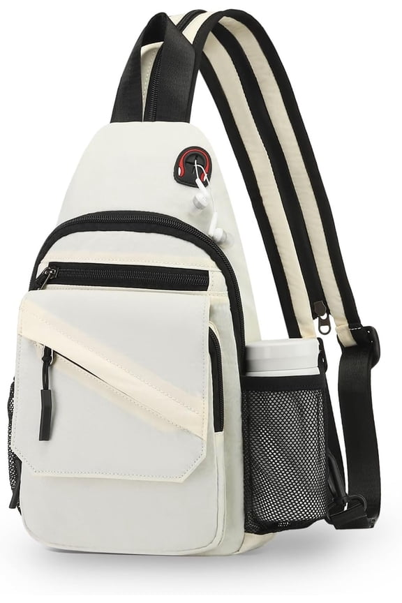 Small Crossbody Bag Casual Sling Bag for Men, Convertible Backpack, 3-in-1 Anti-  Bag Trendy Daypack for Travel, Beige