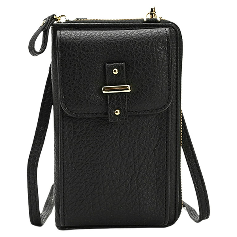 Hibalala Small Crossbody Bag Cell Phone Purse Wallet with Credit Card Slots Women s Black