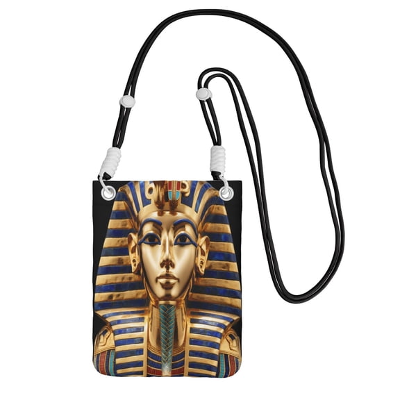 Small Crossbody Bag King Pharaoh Tutankhamun Egypt Tut Egyptian Cell Phone Purses Travel Pouch Shoulder Bag For Women
