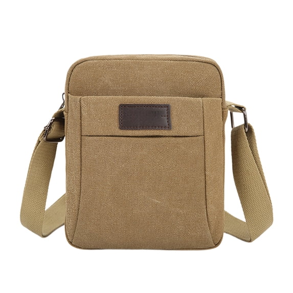 Small Crossbody Bag for Men, Canvas Messenger Shoulder Bags Vintage Shoulder Bag with Adjustable Strap and Handle Crossbody Satchel Bag Shoulder Purse 6.3x7.9 Inch