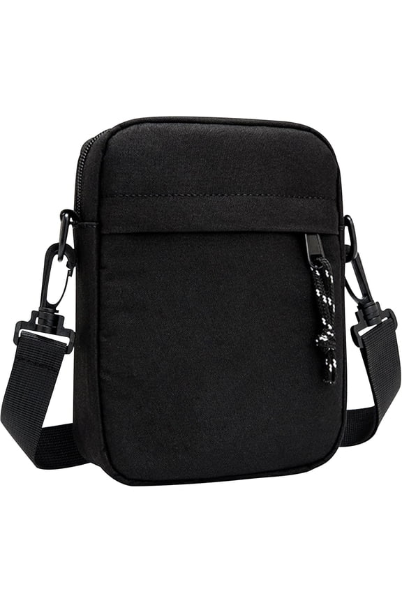 Small Crossbody Bag for Men, Mini Messenger Bag Side Bag for Phone Passport, Casual Satchel Bag Phone Purse, Mini Sling Bag Fanny Pack Water Resistant for Travelling, Hiking (Black)