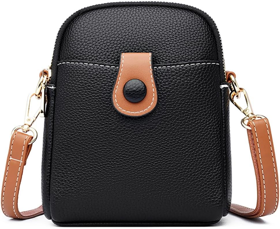 Small Crossbody Bag for Women Genuine Leather Cell Phone Purse Lightweight Shoulder Bag Vintage Daily Wallet Bag
