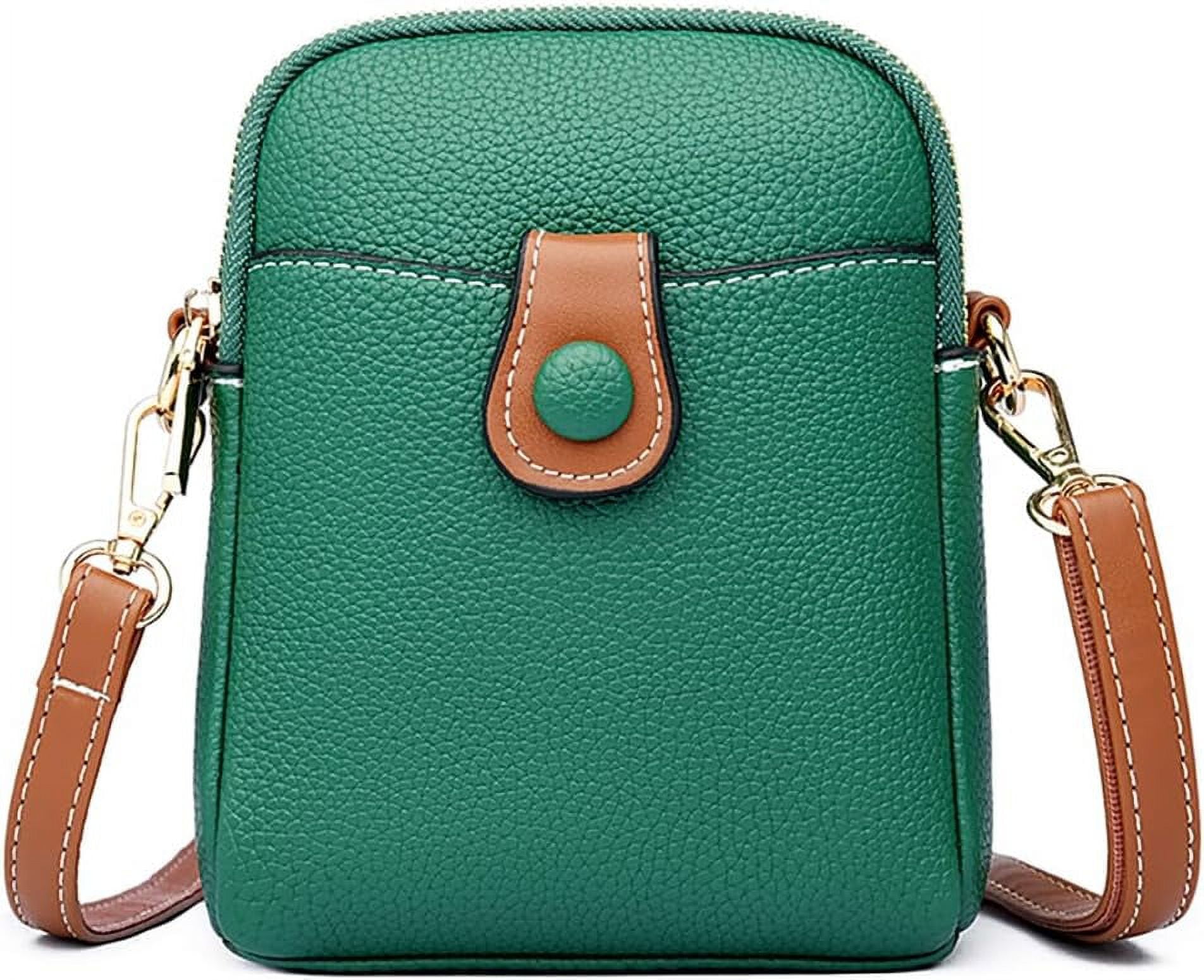 Small Crossbody Bag for Women Genuine Leather Cell Phone Purse Lightweight Shoulder Bag Vintage Daily Wallet Bag