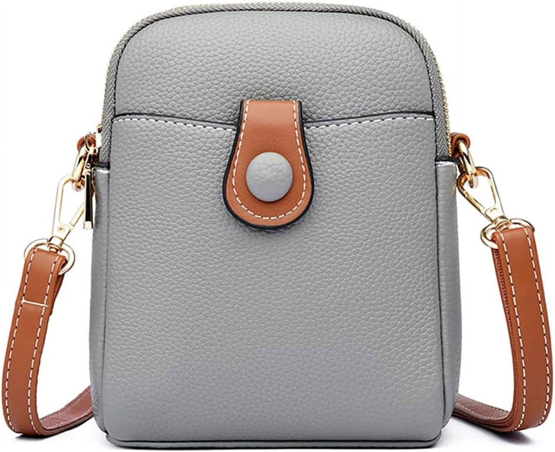 Small Crossbody Bag for Women Genuine Leather Cell Phone Purse Lightweight Shoulder Bag Vintage Daily Wallet Bag