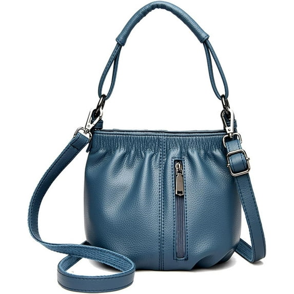 Small Crossbody Bag for Women PU Leather Cute Bucket Purse with 2 Shoulder Straps