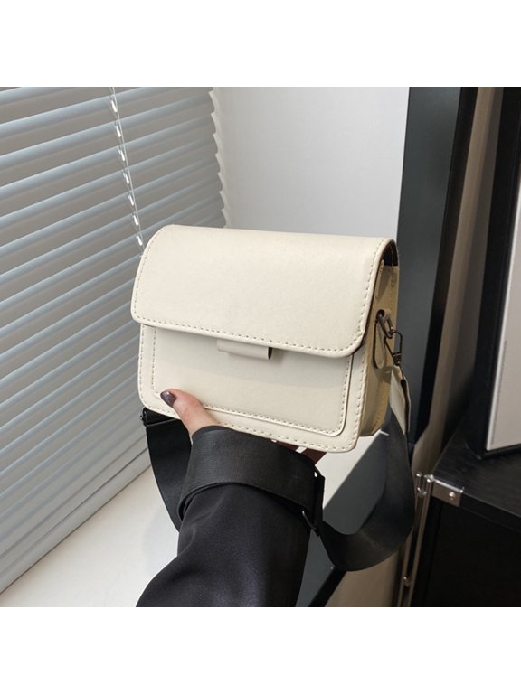 Small Crossbody Bag for Women, Square Shoulder Purse with Flap Closure for Work Travel and Daily Use
