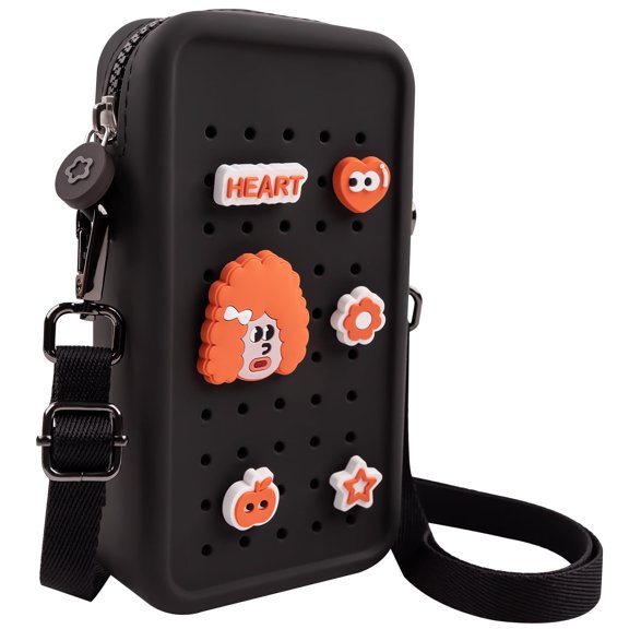 Small Crossbody Bag for Women with Customizable Charm Holes, Compact & Durable with Adjustable Strap, Perfect for Everyday Use (Beige)