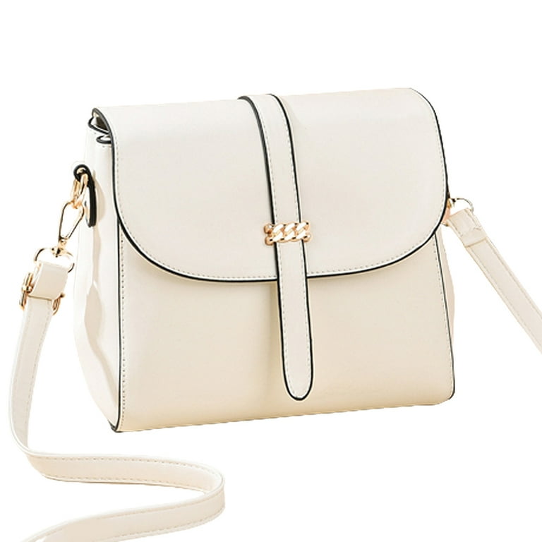 Cute LEATHER Sling Bag Side Bags White WOMEN Saddle SHOULDER BAG Small  Crossbody Purses FOR WOMEN