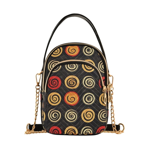 Small Crossbody Bags for Women Aligned Vortex Figure Cute Cell Phone Wallet Multi Zipper Pockets Purse Handbag