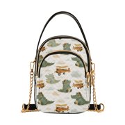 Small Crossbody Bags for Women Alligator Airplane Cute Cell Phone Wallet Multi Zipper Pockets Purse Handbag