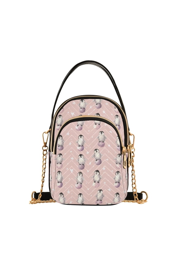 Small Crossbody Bags for Women Baby Penguin Cute Cell Phone Wallet Multi Zipper Pockets Purse Handbag