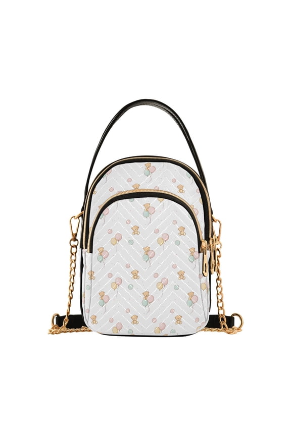 Small Crossbody Bags for Women Balloon Bear Cute Cell Phone Wallet Multi Zipper Pockets Purse Handbag