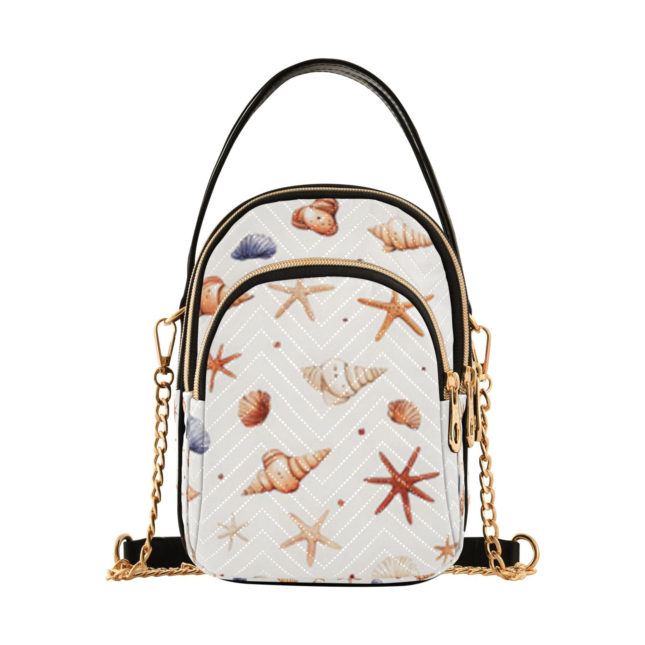 Small Crossbody Bags for Women Beach Seashell Cute Cell Phone Wallet Multi Zipper Pockets Purse Handbag