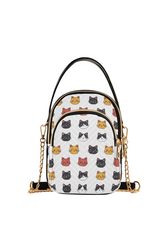 Small Crossbody Bags for Women Cat Cute Cell Phone Wallet Multi Zipper Pockets Purse Handbag