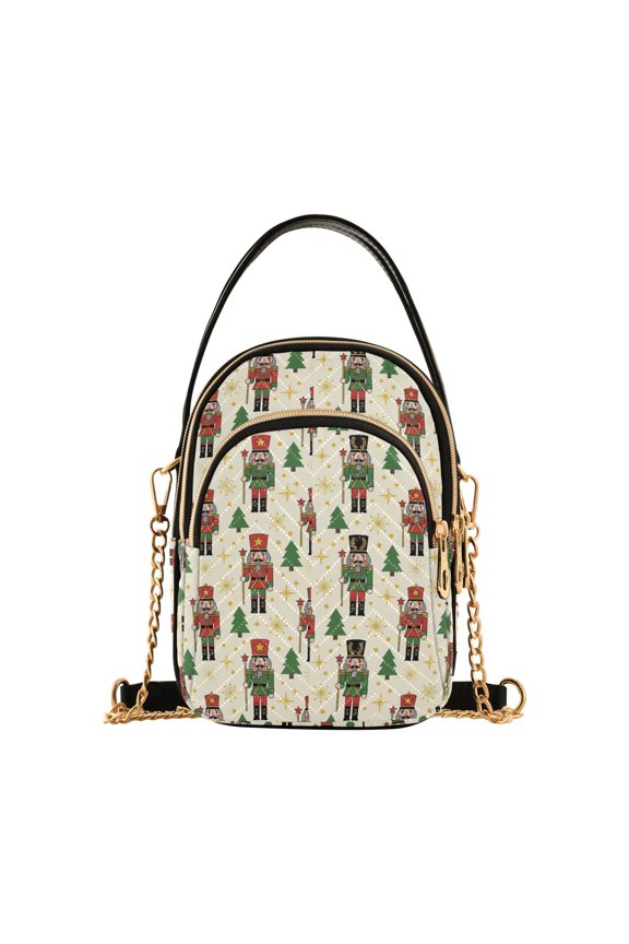 Small Crossbody Bags for Women Christmas Nutcracker Cute Cell Phone Wallet Multi Zipper Pockets Purse Handbag