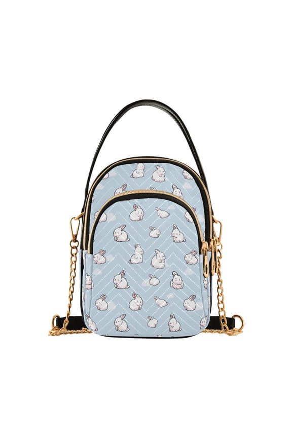 Small Crossbody Bags for Women Cloud Rabbit Cute Cell Phone Wallet Multi Zipper Pockets Purse Handbag