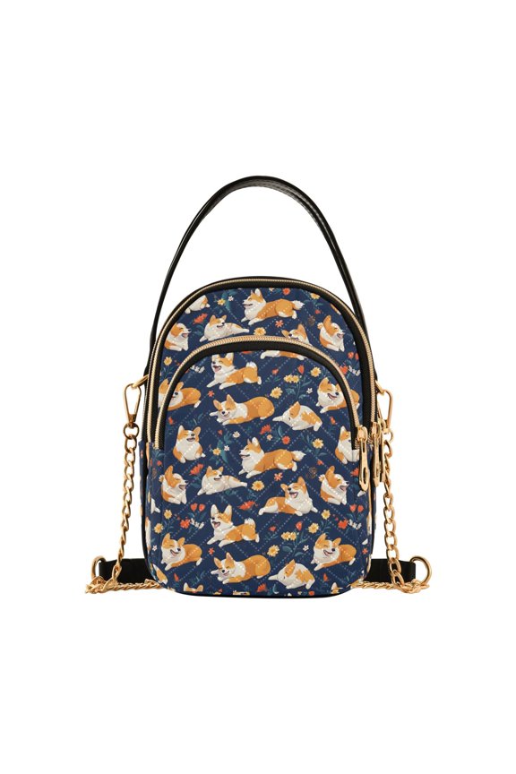 Small Crossbody Bags for Women Corgis Cute Cell Phone Wallet Multi Zipper Pockets Purse Handbag