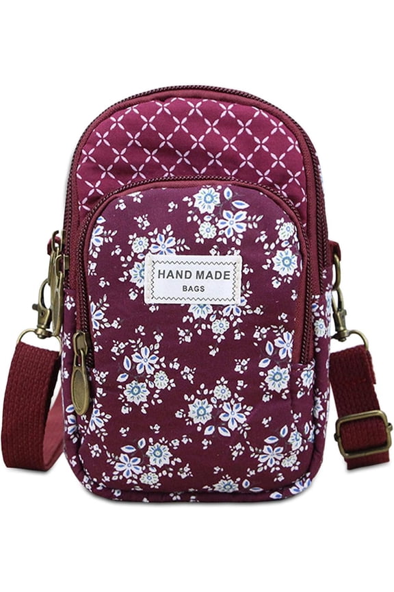 Small Crossbody Bags for Women - Cute Floral Crossbody Purse Cloth Pouch Mini Cell Phone Purse Wallet