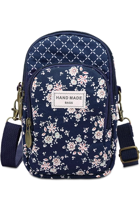 Small Crossbody Bags for Women - Cute Floral Crossbody Purse Cloth Pouch Mini Cell Phone Purse Wallet