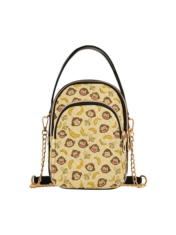 Small Crossbody Bags for Women Cute Monkey Cute Cell Phone Wallet Multi Zipper Pockets Purse Handbag